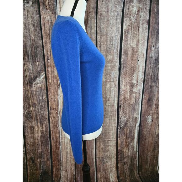 Charter Club 100% Cashmere Royal Blue Sweater Cardigan Size Small Petite - Picture 2 of 4